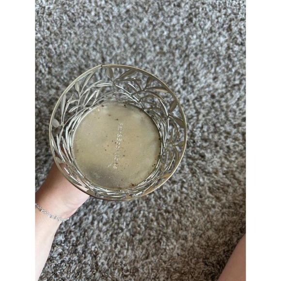 Bath & Body Works Silver Pedestal Candle Holder Leaf‎ Decor Home Decor - Picture 3 of 5